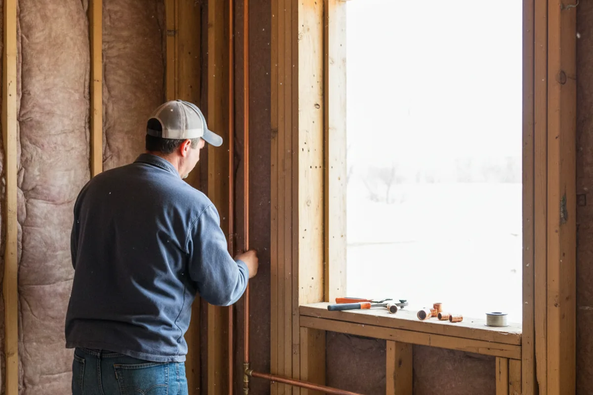 Licensed plumber running new copper supply lines in a Bonifay home